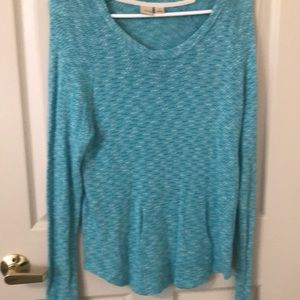 🌟 Mudd. Sweater turquoise VGC  pocket pouch LS